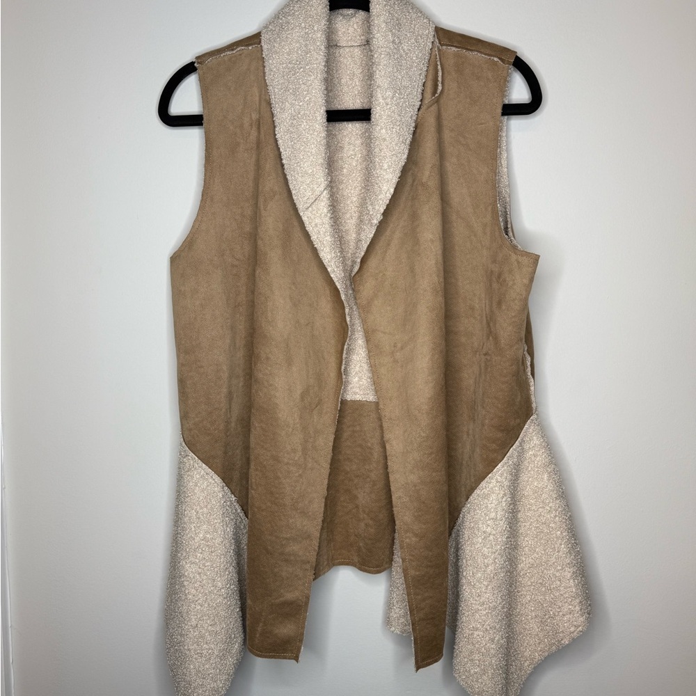 Women's Tan and Cream vest